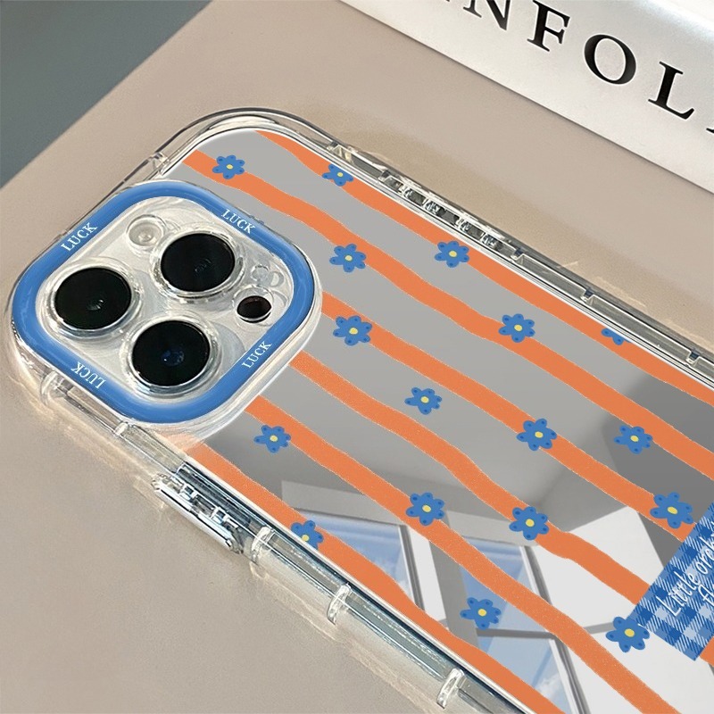 Blue Striped Flowers Pattern M - Plants X ulasan dan harga