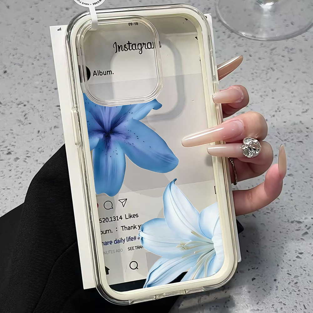 Blue Lily Flower Clear Phone C - Plants X ulasan dan harga