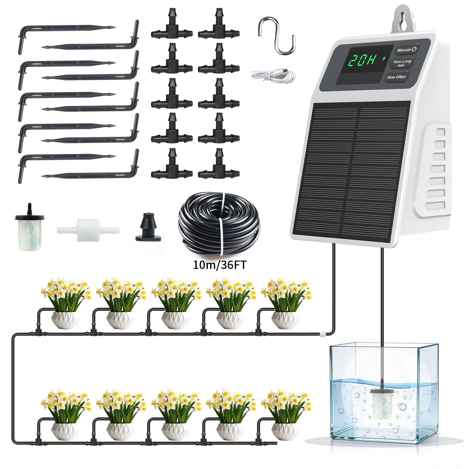 Upgraded Solar Drip Irrigation - Plant Parent Kit ulasan dan harga