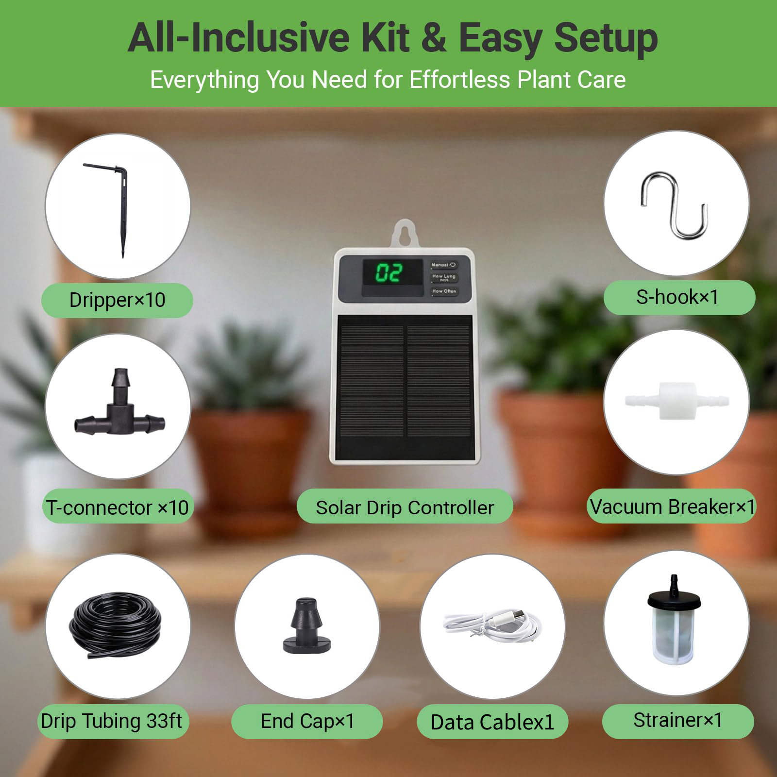Upgraded Solar Drip Irrigation - Plant Parent Kit ulasan dan harga