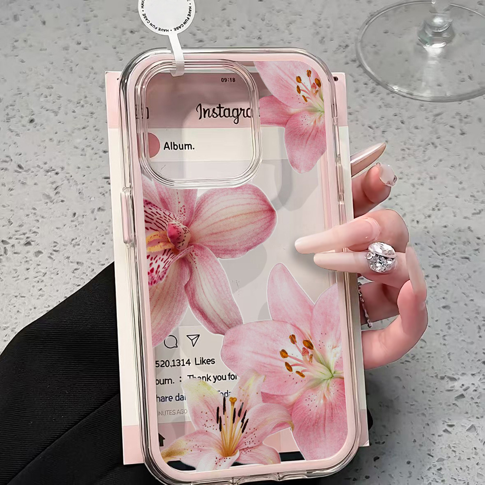 Pink Lily Flower Clear Phone C - Plants X ulasan dan harga