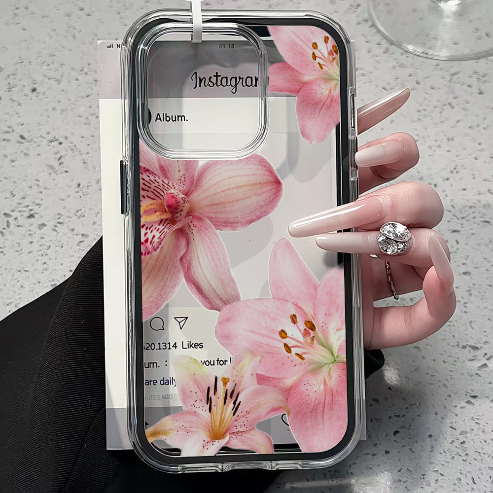 Pink Lily Flower Clear Phone C - Plants X ulasan dan harga