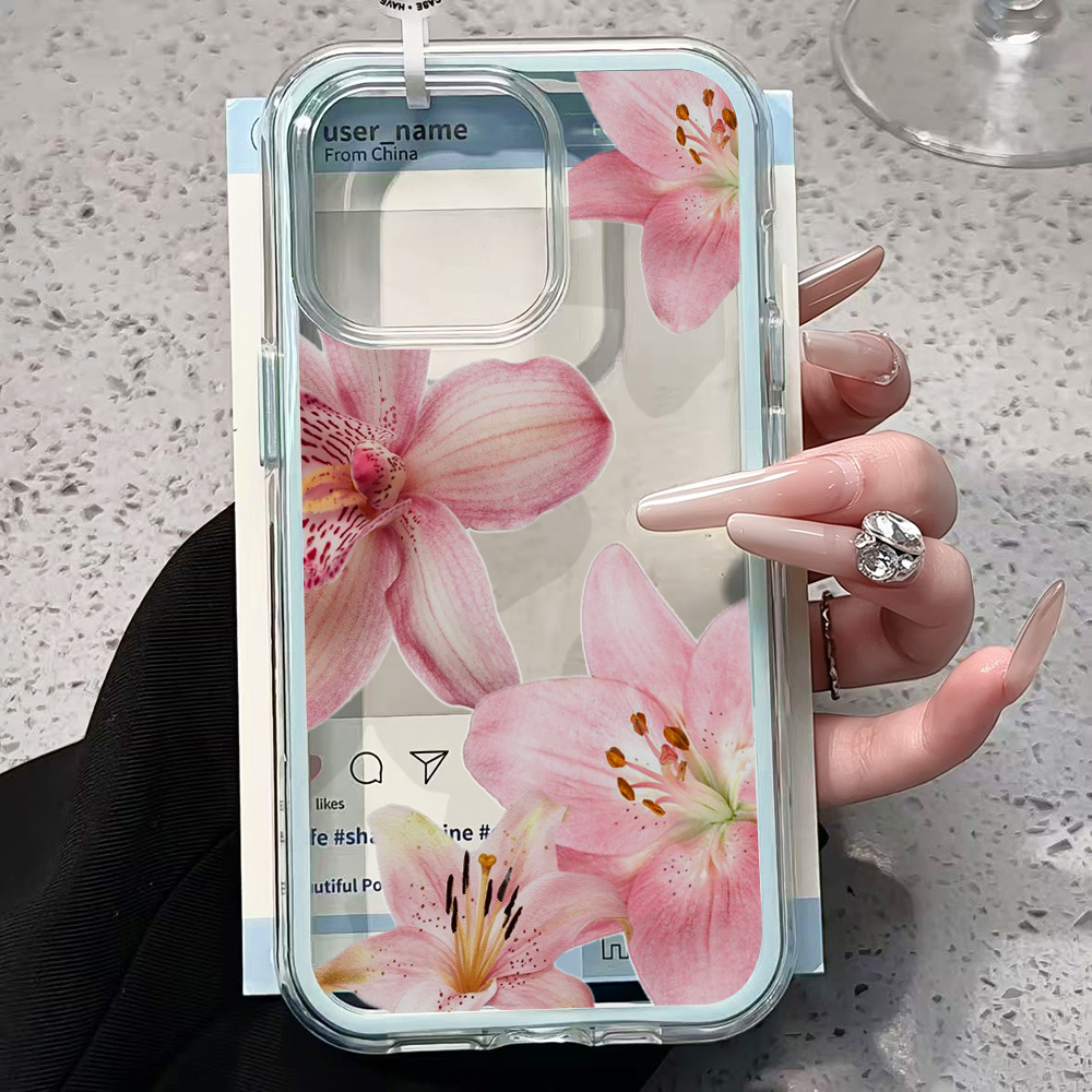 Pink Lily Flower Clear Phone C - Plants X ulasan dan harga